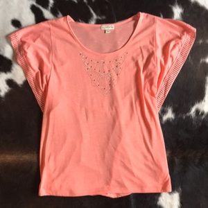 ✅5/$25 Bat wing coral blouse